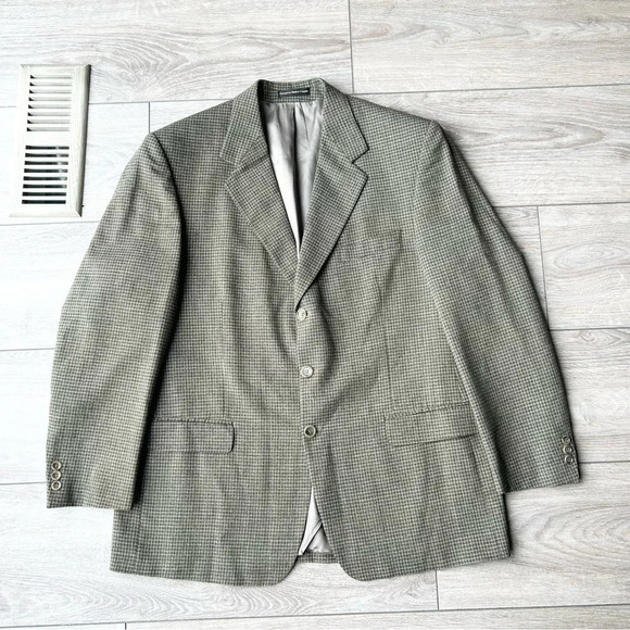 Vintage Moores Union Made Pure Wool High Twist Checked Blazer - Picture 3 of 15